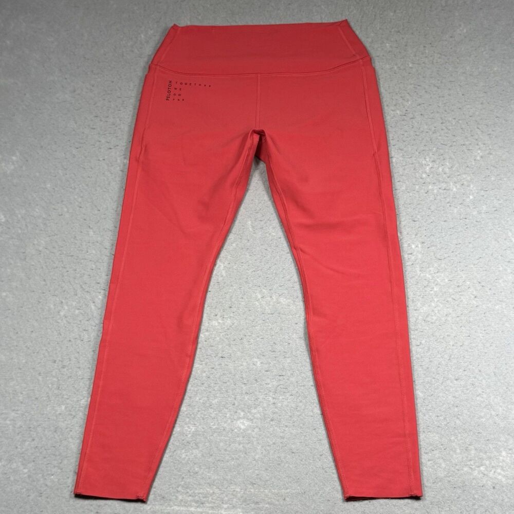 Peloton Leggings Women’s Size Large Red Orange High Waist Yoga Pants Stretch